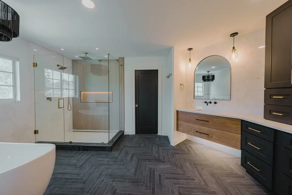 A view of Queens Harbor Bathroom, designed by Zen Reno & Design in Queens Harbor, Jacksonville, FL