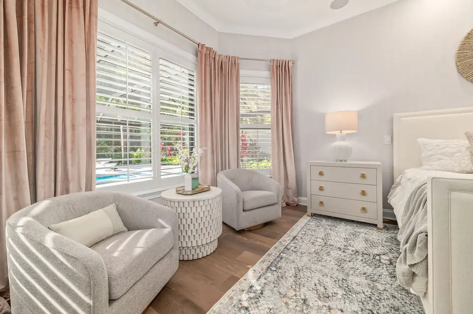 A detail from The Plantation Bedrooms, designed by Zen Reno & Design in The Plantation at Ponte Vedra Beach, FL