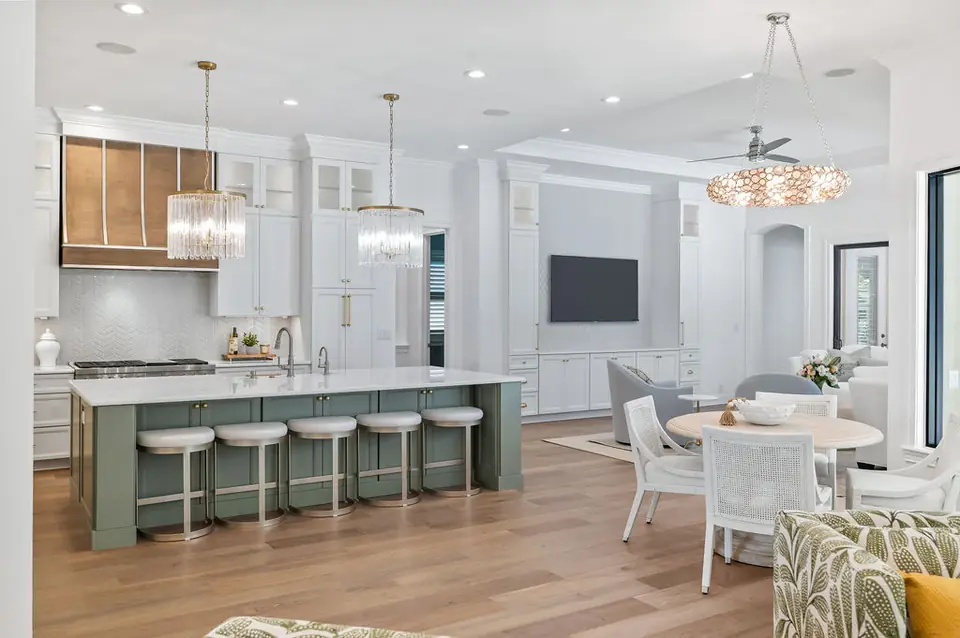 A view of The Plantation Kitchen, designed by Zen Reno & Design in The Plantation at Ponte Vedra Beach, FL