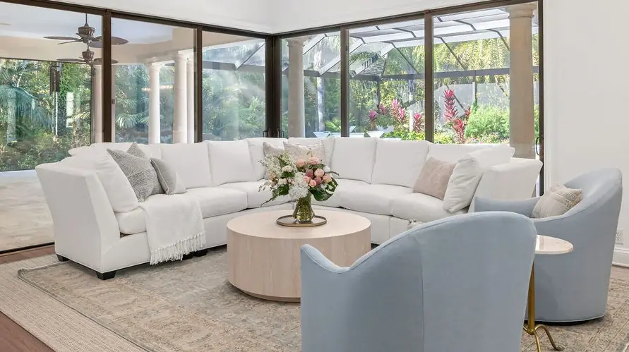 A view of The Plantation Living Spaces, designed by Zen Reno & Design in The Plantation at Ponte Vedra Beach, FL