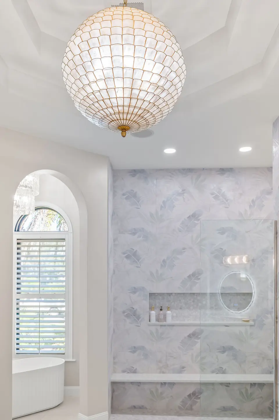 A view of The Plantation Primary Bathroom, designed by Zen Reno & Design in The Plantation at Ponte Vedra Beach, FL