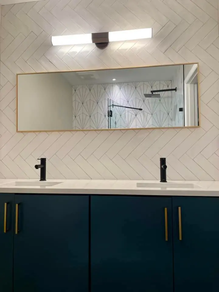 A detail from Water Oak Bathroom Remodels, designed by Zen Reno & Design in Jacksonville, FL